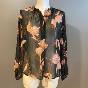NWOT A New Day Sheer Floral Blouse. Small